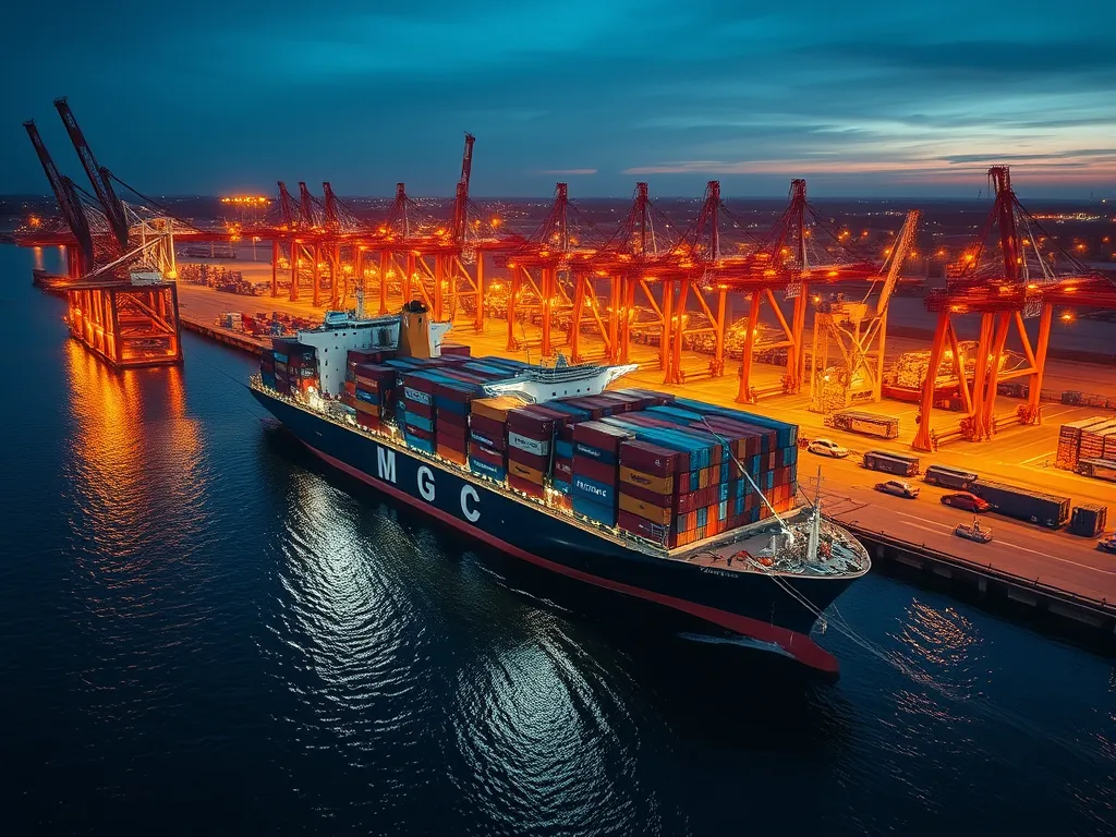 International trade and export container port